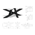 Podstawa stołu pająk czarny 1150 x 600 x 450 mm