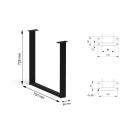 Noga do stołu w kształcie U czarna 80x20 H-720