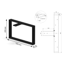 Noga do ławy czarna 80x20 H-430