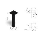 Noga meblowa czarna 15x15mm  H-100
