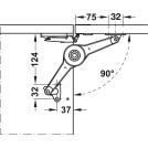 Podnośnik mechaniczny DUO standard HAFELE 37mm 373.66.612